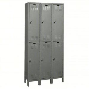 DESCRIPTION: (1) WARDROBE LOCKER BRAND/MODEL: PRODUCT NUMBER #4VFG4 INFORMATION: DARK GRAY SIZE: 78" X 36" X 18", LOUVERED, 2 TIERS, 3 UNITS WIDE RETA