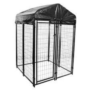 DESCRIPTION: (1) PREMIUM WELDED WIRE PET KENNEL BRAND/MODEL: HOMESTEAD #1005117565 INFORMATION: BLACK SIZE: 16 SQ FT, 4' L X 4' W X 6'H RETAIL$: $399.