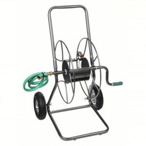 DESCRIPTION: (1) GARDEN HOSE REEL BRAND/MODEL: YARD BUTLER #49XK98 INFORMATION: GRAY, 2 WHEELS SIZE: 200 FT 5/8 18IN REEL 150 PSI MAX OP RETAIL$: $200