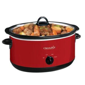 CROCK-POT SCV800-R EXTRA LARGE OVAL STONEWARE 8 QUART MANUAL SLOW COOKER, RED