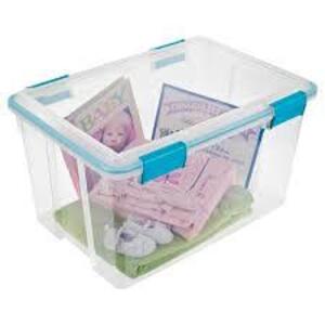 DESCRIPTION: (4) STORAGE TOTE BRAND/MODEL: STERILITE #1934 INFORMATION: CLEAR SIZE: 54 QT RETAIL$: $20.23 EA QTY: 4