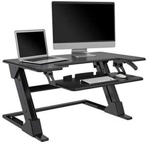 REALSPACE STANDING DESK RISER WITH KEYBOARD TRAY, 19-5/16"H X 35-7/16" X 20-1/2", BLACK