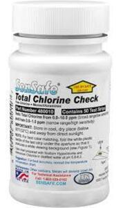 DESCRIPTION: (10) CONTAINERS OF (50) CHLORINE TEST TRIPS BRAND/MODEL: SENSAFE RETAIL$: $22.95 EA QTY: 10