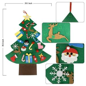 AISEING 3.2FT DIY FELT CHRISTMAS TREE SET, 25 PIECES