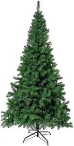 HERRON CHRISTMAS TREE ARTIFICIAL PREMIUM SPRUCE HINGED XMAS TREE WITH METAL STAND FOR INDOORS&OUTDOORS (6FT)