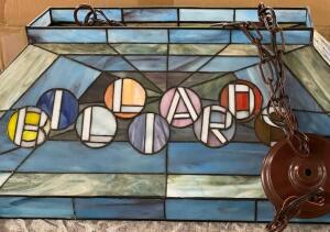 STAINED GLASS BILLIARDS LIGHT FIXTURE