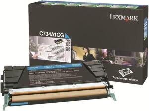 LEXMARK C734A1CG CYAN RETURN PROGRAM TONER CARTRIDGE