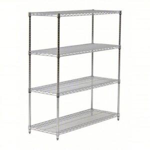 DESCRIPTION: (1) WIRE SHELVING UNIT BRAND/MODEL: PRODUCT NUMBER #45VX74 INFORMATION: CHROME SIZE: 42 IN X 18 IN, 74 IN OVERALL HT, 4 SHELVES RETAIL$: