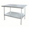 DESCRIPTION: (1) FIXED HEIGHT WORK TABLE BRAND/MODEL: PRODUCT NUMBER #2KRD9 INFORMATION: STAINLESS STEEL SIZE: 72 IN X 30 IN, 600 LB OVERALL LOAD CAPA