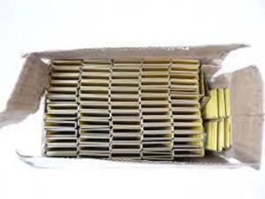 DESCRIPTION: (1) BOX OF (10000) STAPLES BRAND/MODEL: BOSTITCH #16S5-50SG10M INFORMATION: GOLD SIZE: 7/16", 16 GAUGE RETAIL$: $18.00 EA QTY: 1