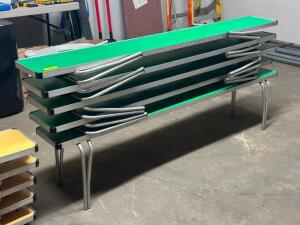 (5)- GREEN FOLDABLE BENCHES