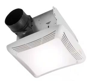 50 CFM CEILING BATHROOM EXHAUST FAN WITH INCANDESCENT LIGHT