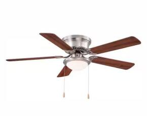 HUGGER 52 IN. LED INDOOR BRUSHED NICKEL CEILING FAN WITH LIGHT KIT