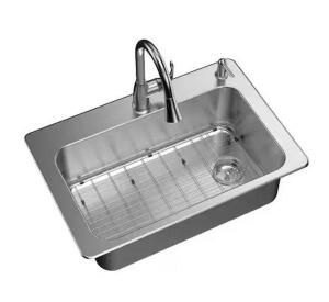 33 IN. DROP-IN/UNDERMOUNT SINGLE BOWL 18 GAUGE STAINLESS STEEL KITCHEN SINK