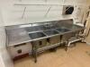 93" THREE COMPARTMENT SINK WITH DRAINBOARDS AND FAUCET