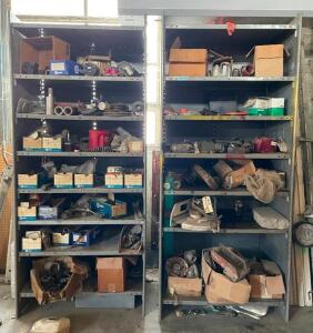 (2) 36" X 24" X 84" METAL SHELVING UNIT (CONTENTS INCLUDED)