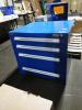 DESCRIPTION: (1) TOOL STORAGE BOX WITH ADJUSTABLE DIVIDERSBRAND/MODEL: VIDMARINFORMATION: BLUE, NO WHEELSSIZE: 4 DRAWERS, 30" X 27 3/4" X 28"RETAIL$: $2411.74 EAQTY: 1 - 5