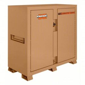 DESCRIPTION: (1) JOBSITE STORAGE BOX BRAND/MODEL: KNAACK #112 INFORMATION: BROWN SIZE: 60 IN OVERALL WD, 30 IN OVERALL DP, 60 IN OVERALL HT, PADLOCKAB