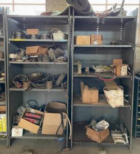 (2) 36" X 24" X 84" METAL SHELVING UNIT (CONTENTS INCLUDED)