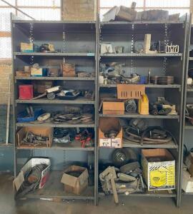 (2) 36" X 24" X 84" METAL SHELVING UNIT (CONTENTS INCLUDED)