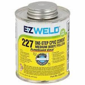DESCRIPTION: (4) ONE STEP CPVC CEMENT BRAND/MODEL: EZ WELD 227 SIZE: 16 FL OZ RETAIL$: $8.78 EA QTY: 4