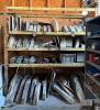 (1) SECTION OF 8' X 8' PALLET RACKING (CONTENTS INCLUDED, CONCRETE SAW BLADE COVERS, VARIOUS PARTS & NON-WORKING TOOLS)