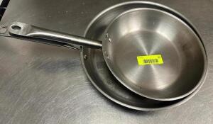 DESCRIPTION (2) ASSORTED STAINLESS SKILLETS THIS LOT IS: SOLD BY THE PIECE LOCATION KITCHEN QTY 2