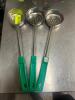 DESCRIPTION (3) STAINLESS SLOTTED PORTION SCOOPS THIS LOT IS: SOLD BY THE PIECE LOCATION KITCHEN QTY 3