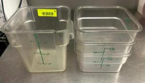 DESCRIPTION (4) ASSORTED PLASTIC CONTAINERS. ( NO LIDS ) THIS LOT IS: ONE MONEY LOCATION KITCHEN QTY 1