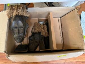 BOX OF ASSORTED AFRICAN DECOR