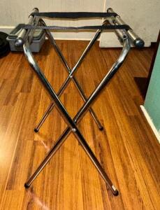 (6)- SILVER SERVING TRAY STANDS