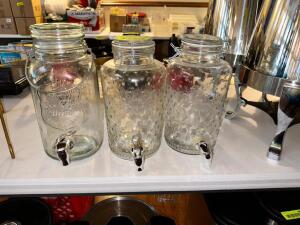 (3)- GLASS BEVERAGE DISPENSERS