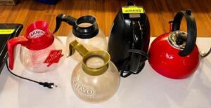 ASSORTED COFFEE POTS