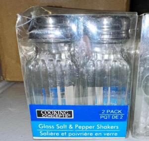 (10)- SETS OF GLASS SALT AND PEPPER SHAKERS