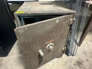 DESCRIPTION HEAVY DUTY VINTAGE SAFE. DOOR IS OPEN ADDITIONAL INFORMATION NO COMBINATION W/ SAFE. LOCATION SITE 2 QTY 1