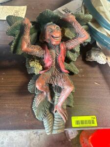 DESCRIPTION WOODEN MONKEY WALL SCONCE SUPPORT LOCATION SITE 2 QTY 1