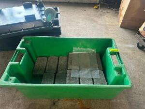 DESCRIPTION GREEN PLASTIC TOTE W/ CONTENTS - VINTAGE PAVER BRICKS. LOCATION SITE 2 QTY 1