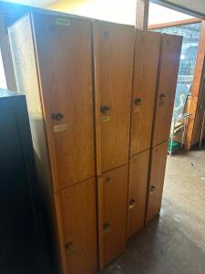 DESCRIPTION EIGHT GROUP WOODEN LOCKER SYSTEM THIS LOT IS: ONE MONEY LOCATION SITE 2 QTY 1