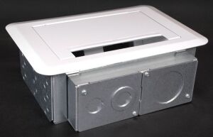 DESCRIPTION: (1) WALL BOX, FLASTSCREEN BRAND/MODEL: WIREMOLD #19TU10 RETAIL$: $263.99 EA QTY: 1