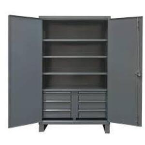 DESCRIPTION: (1) STORAGE CABINET BRAND/MODEL: DURHAM #G9897675 INFORMATION: STEEL, GRAY SIZE: STATIONARY, 48" X 78" RETAIL$: $2853.99 EA QTY: 1