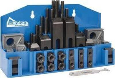 DESCRIPTION: (1) FIXTURE CLAMP STEP BLOCK & CLAMP SET BRAND/MODEL: GIBRALTAR #04804571 INFORMATION: BLUE SIZE: 52 PIECES, 1/2-13 STUD THREAD, 5/8" T-S