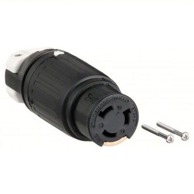 DESCRIPTION: (1) LOCKING CONNECTOR BRAND/MODEL: 49YW88 SIZE: Non-NEMA, 50 A, 250V DC/600V AC, 3 Poles, Black/White RETAIL$: $240.00 EA QTY: 1