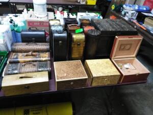 DESCRIPTION: (1) LOT OF (18) MISC WINE AND CIGAR STORAGE CASES QTY: 1