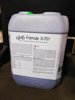 DESCRIPTION: (1) SUPER CONCENTRATE GENERAL PURPOSE COLLOID CLEANER BRAND/MODEL: GMS FORMULA X-701 SIZE: 5 GALLON RETAIL$: $125.12 EA QTY: 1