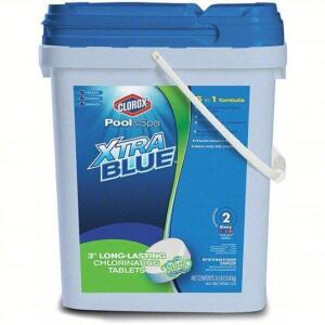 DESCRIPTION: (1) CHLORINE XTRABLUE TABLET BRAND/MODEL: CLOROX POOL AND SPA #36JT22 INFORMATION: 35 LB RETAIL$: $200.00 EA QTY: 1