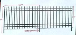 DESCRIPTION: 220' OF GALVANIZED STEEL FENCING WITH HARDWARE BRAND/MODEL: MOBE MO20S SIZE: 10'X7' PIECES QTY: 1