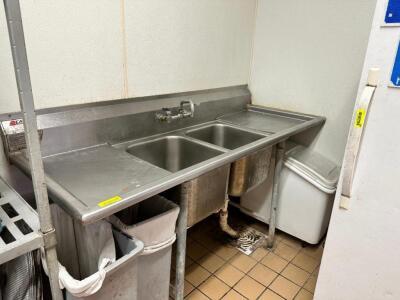 TWO COMPARTMENT STAINLESS STEEL SINK