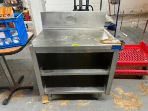 STAINLESS PREP TABLE WITH SHELVES