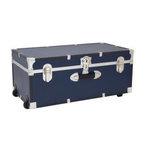 DESCRIPTION: (1) FOOTLOCKER TRUNK BRAND/MODEL: SEWARDS/SWD6115-19 INFORMATION: NAVY BLUE/WITH WHEELS RETAIL$: $69.96 SIZE: 30" X 15.75" X 12.25" QTY: