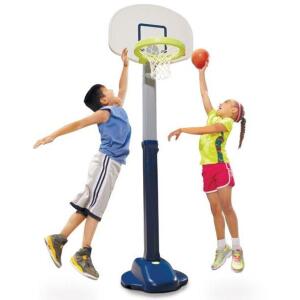 DESCRIPTION: (1) ADJUST 'N JAM PRO BASKETBALL SET BRAND/MODEL: LITTLE TIKES/ INFORMATION: GRAY, BLUE & LIME/5-HEIGHT ADJUSTMENTS RETAIL$: $49.97 SIZE: